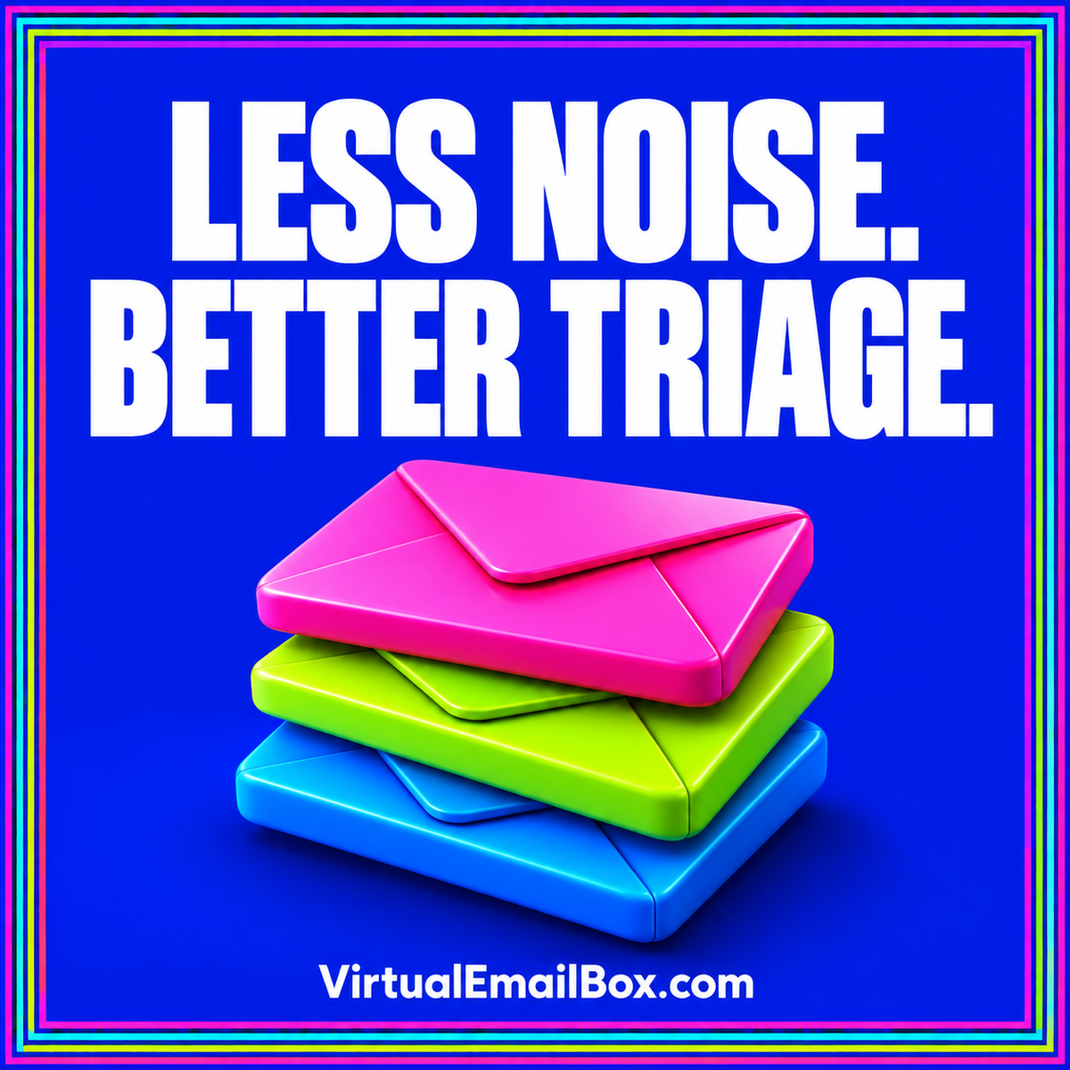 Less noise, better triage: colorful envelopes organized in a stack