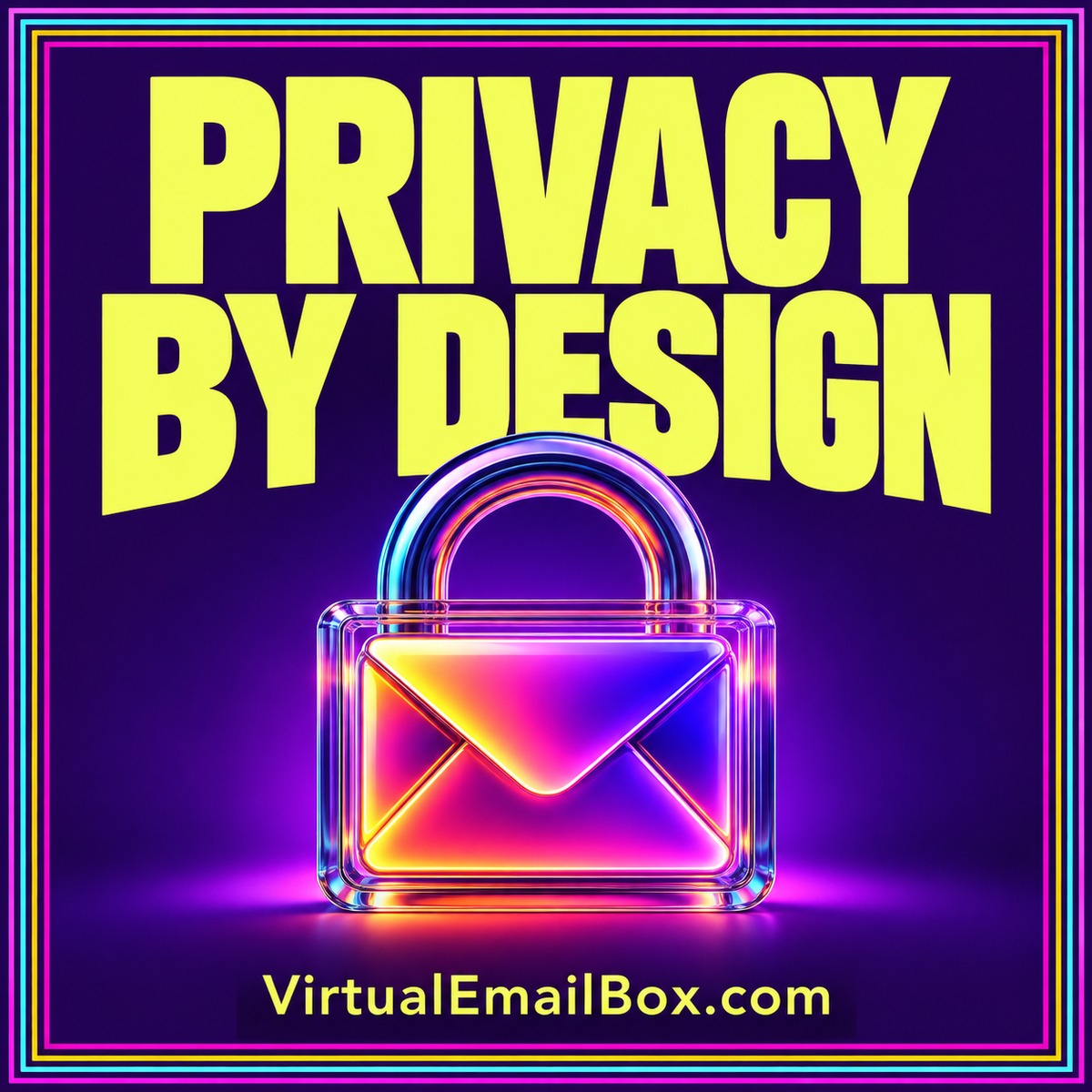 Privacy by design: a glowing envelope enclosed in a lock